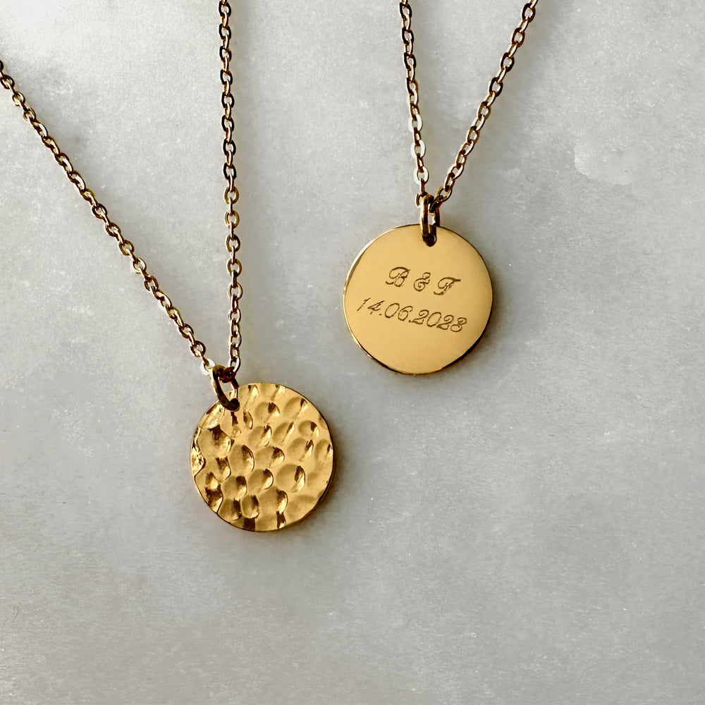 Circle Necklace - Engraving (Gold)