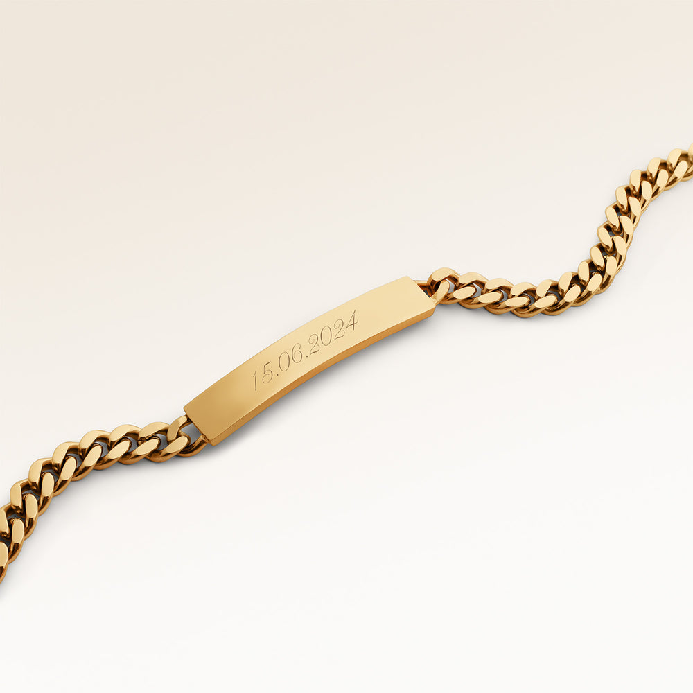Bracelet Bar pour Hommes - Gravure (Or)