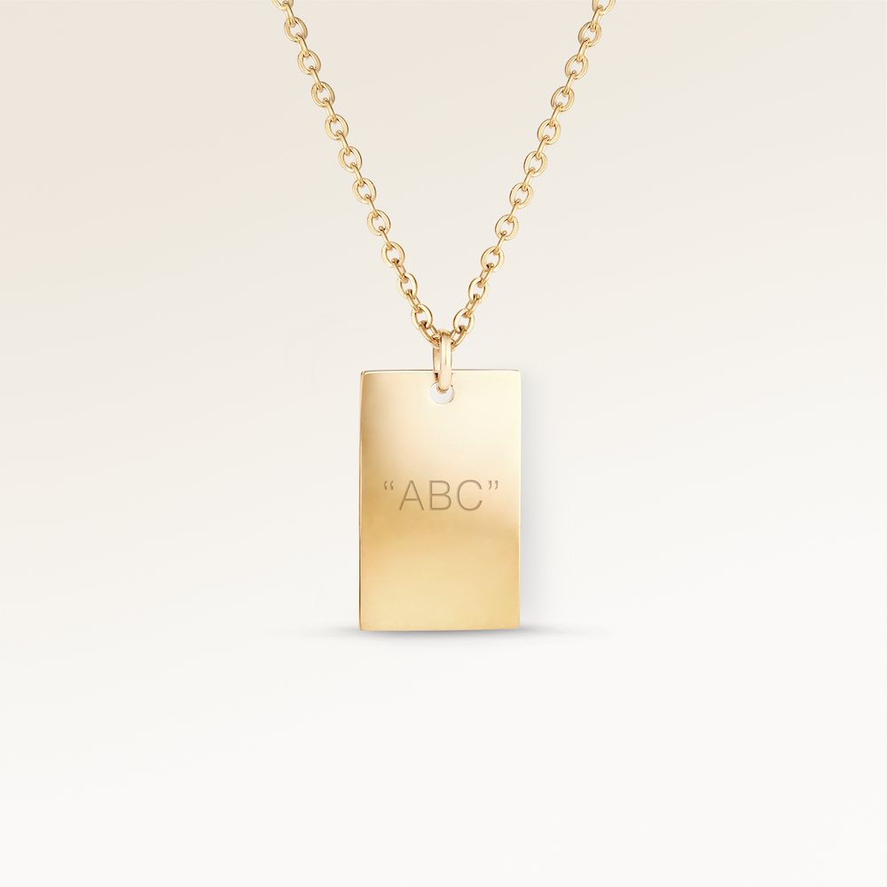 Carré Necklace - Engraving (Gold)