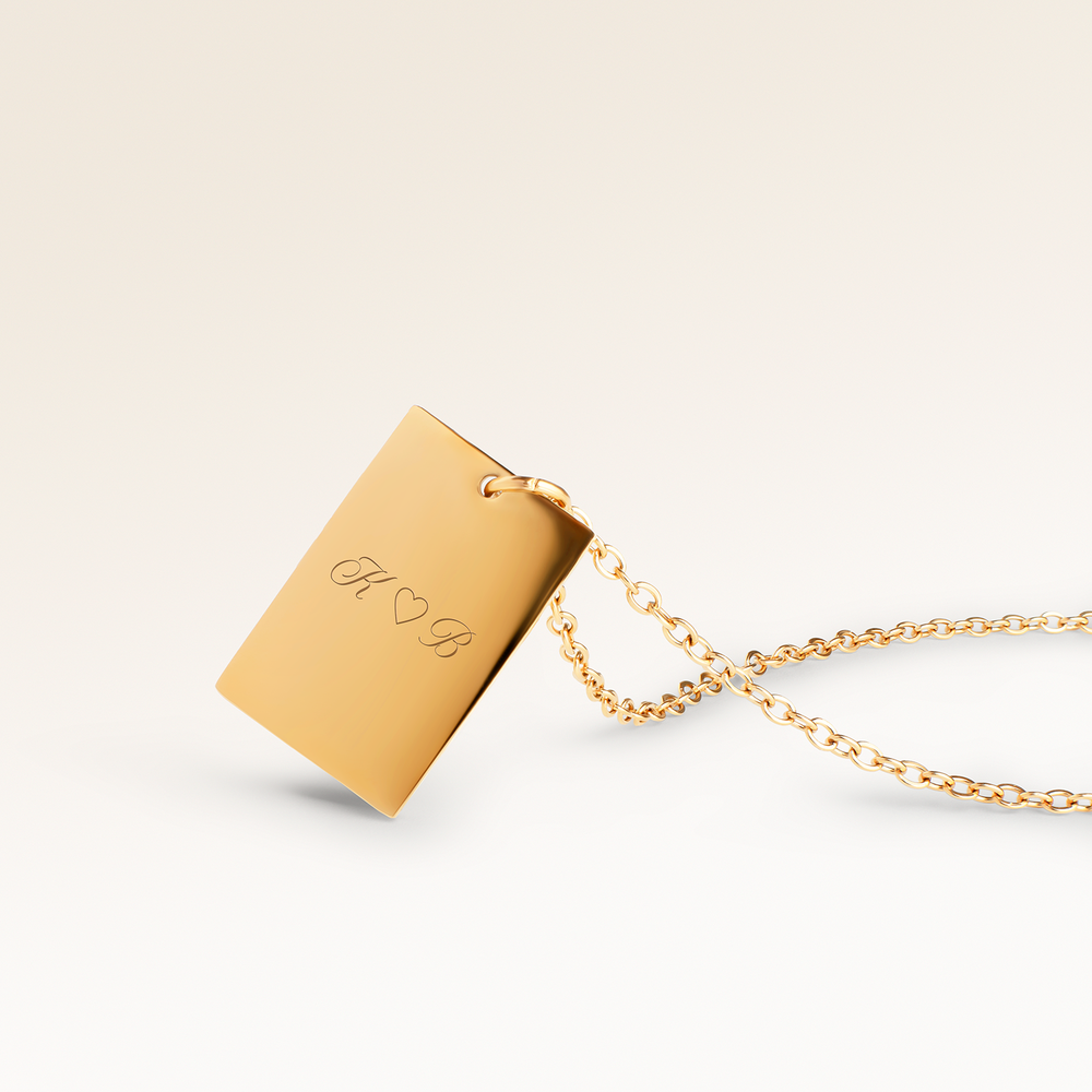 Carré Necklace - Engraving (Gold)