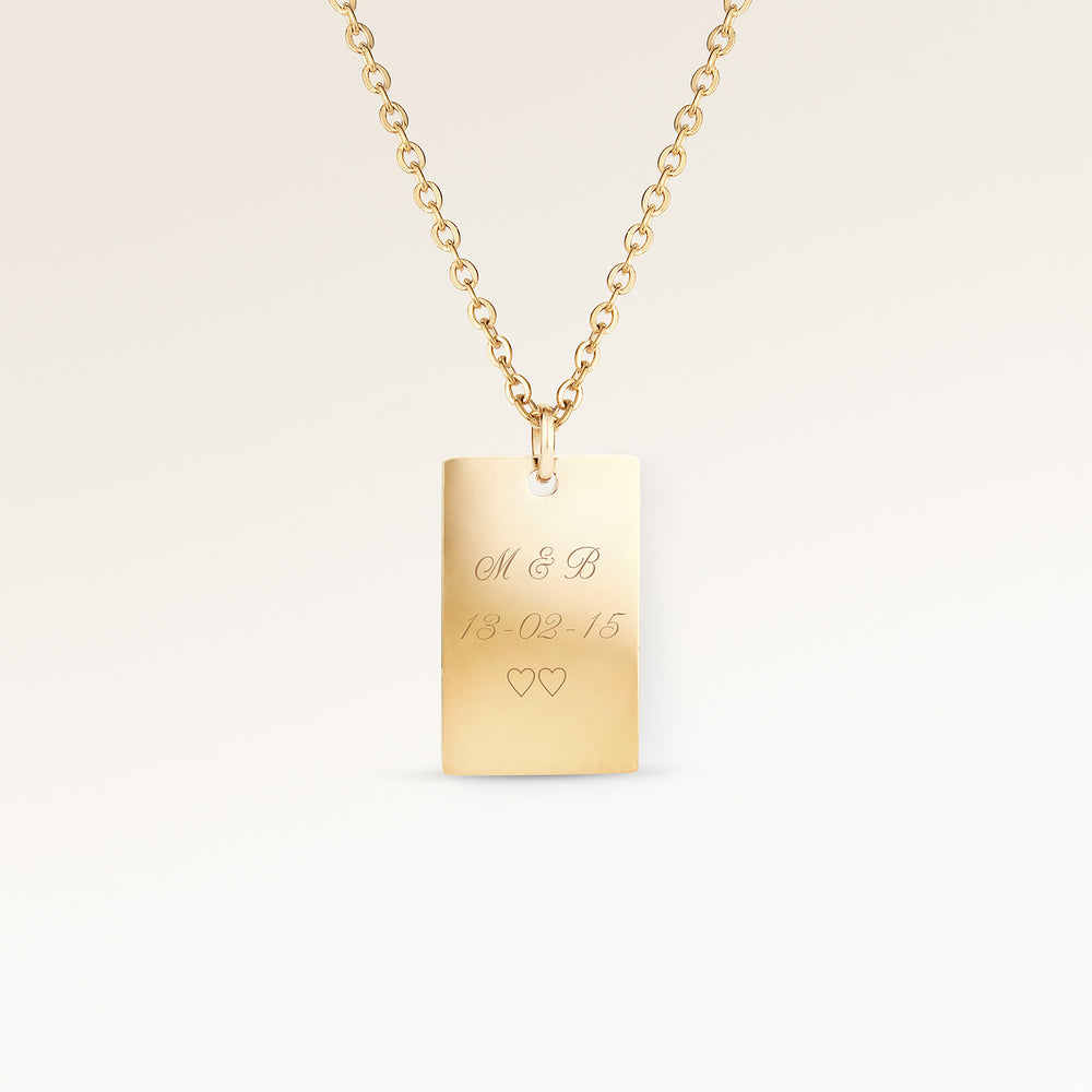 Carré Necklace - Engraving (Gold)
