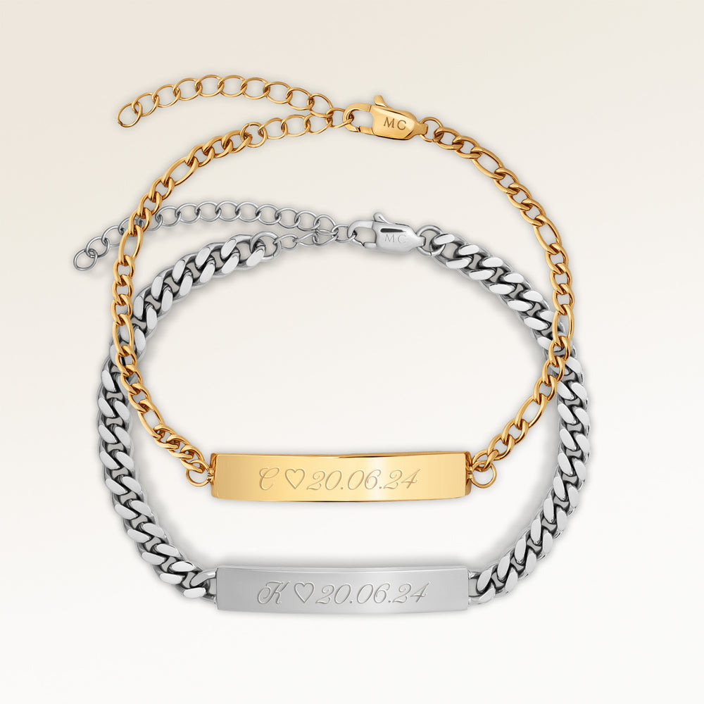 Bracelet Couple - Bracelet Bar (Or & Argent)