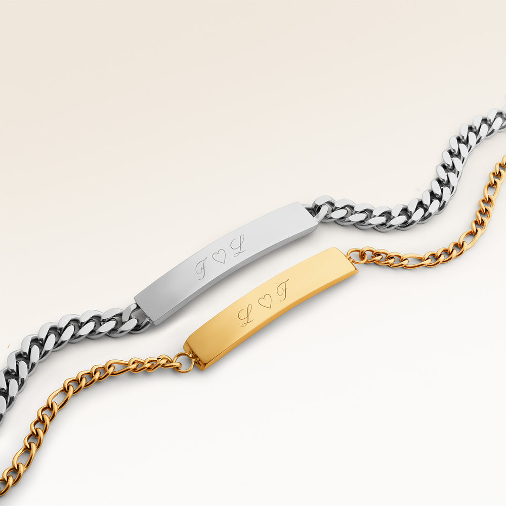 Bracelet Couple - Bracelet Bar (Or & Argent)