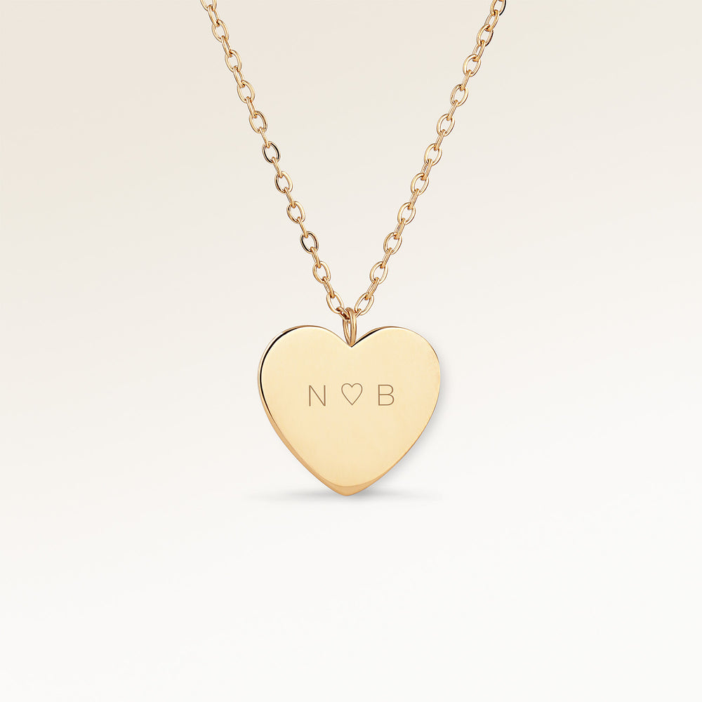 Hjerteformet Halskæde - Indgravering (Guld)