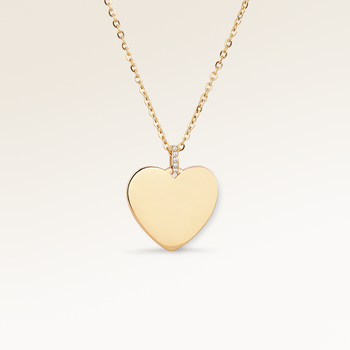 Soleil Heart-Shaped Necklace - Engraving (Gold)
