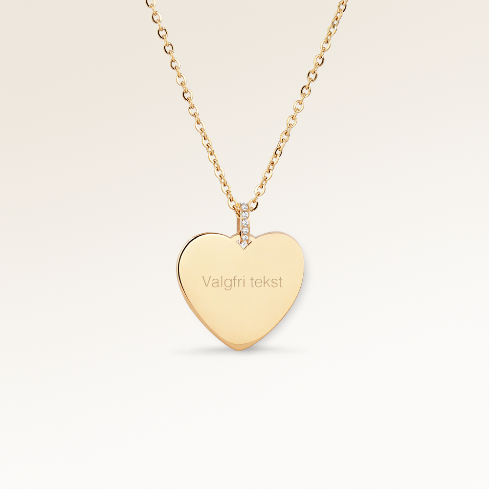 Soleil Heart-Shaped Necklace - Engraving (Gold)