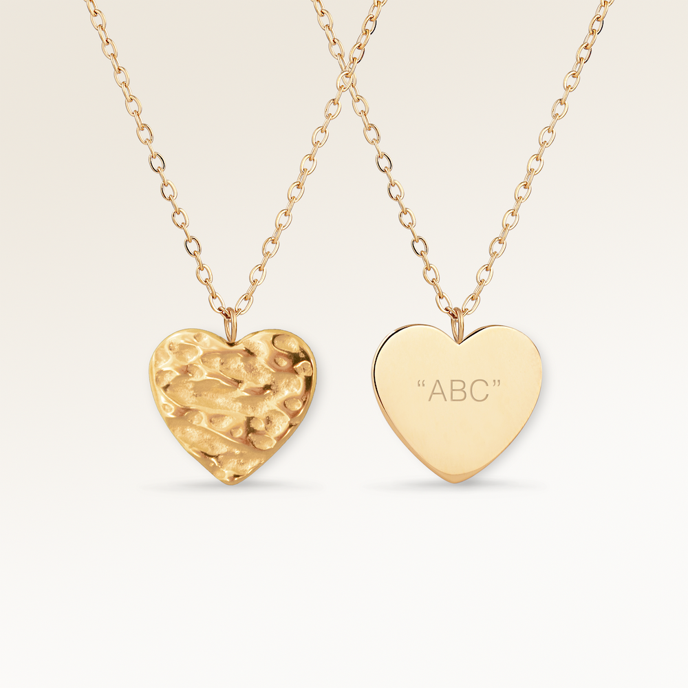 Soleil Heart-Shaped Necklace - Engraving (Gold)