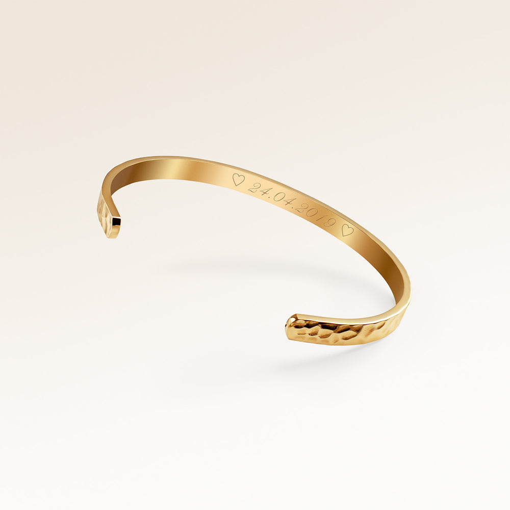 Ocean Waves Bracelet - Engraving (Gold)