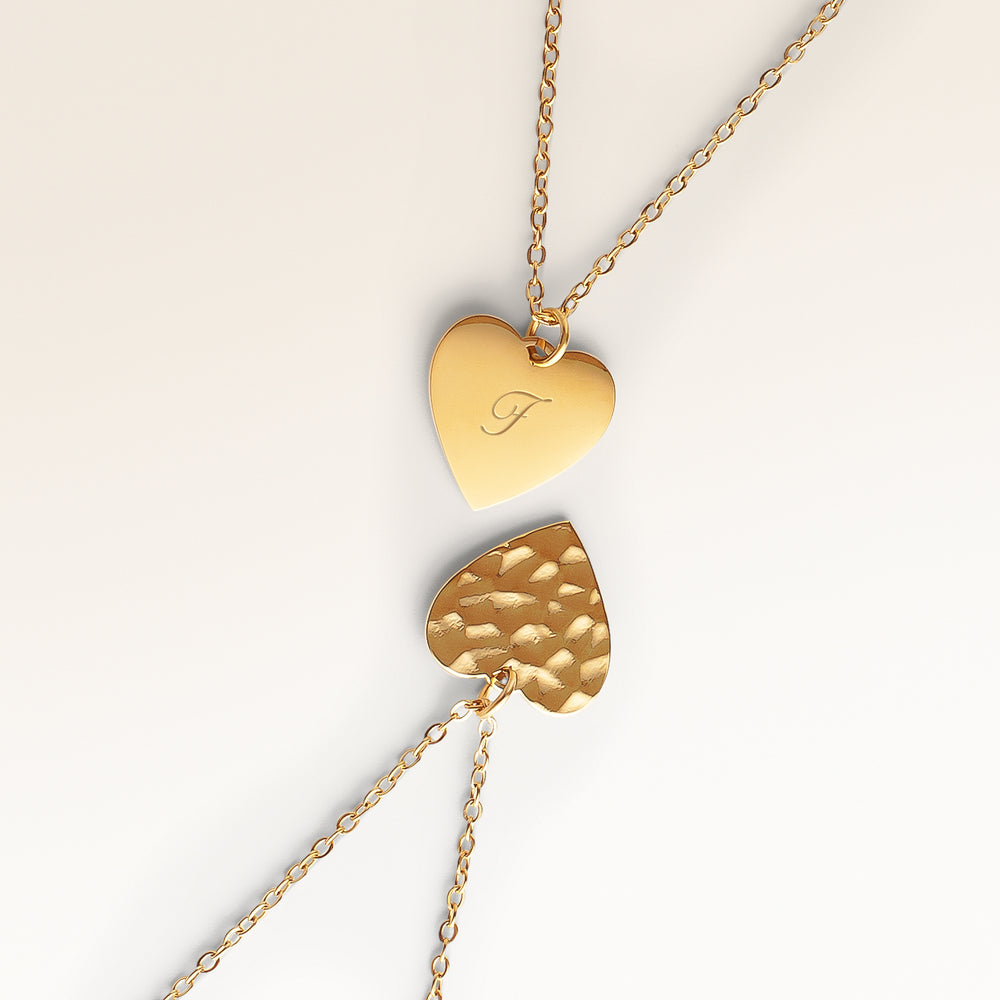 Collier Cœur Vagues de l’Océan – Gravure (Or)
