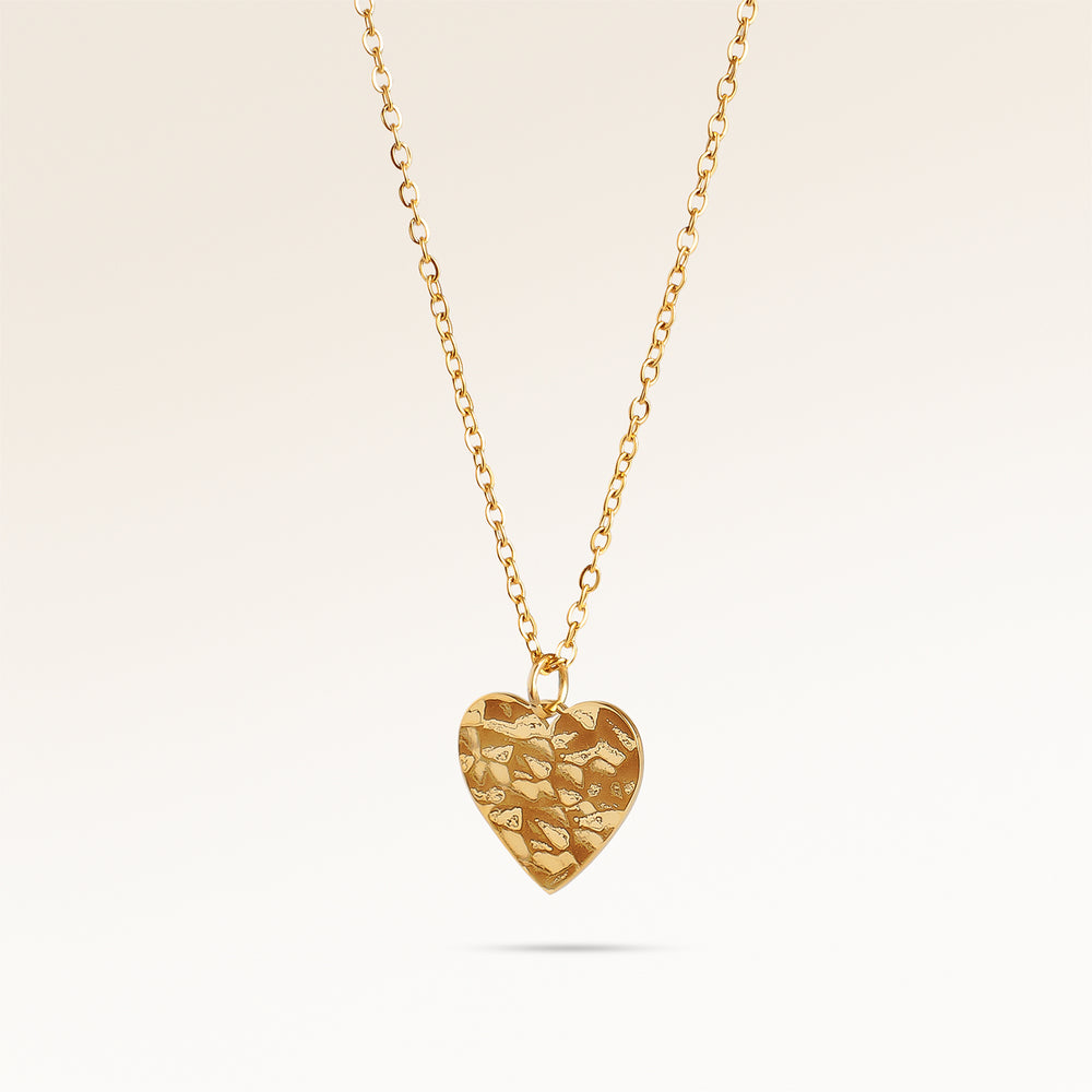 Collier Cœur Vagues de l’Océan – Gravure (Or)