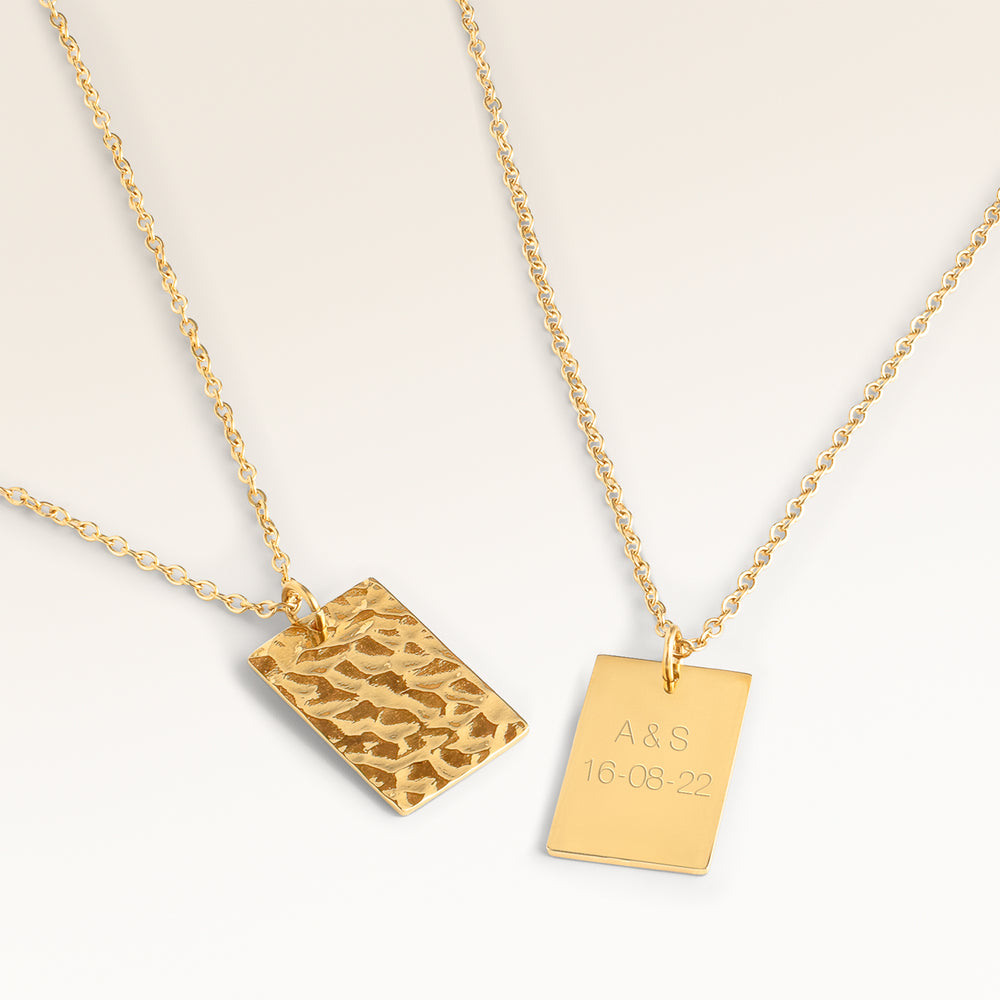 Carré Necklace - Engraving (Gold)