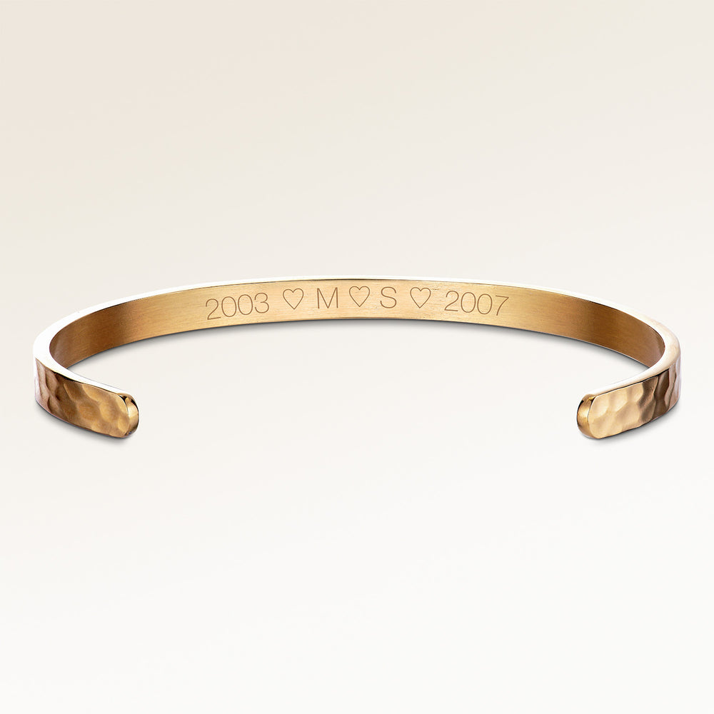 Ocean Waves Bracelet - Engraving (Gold)