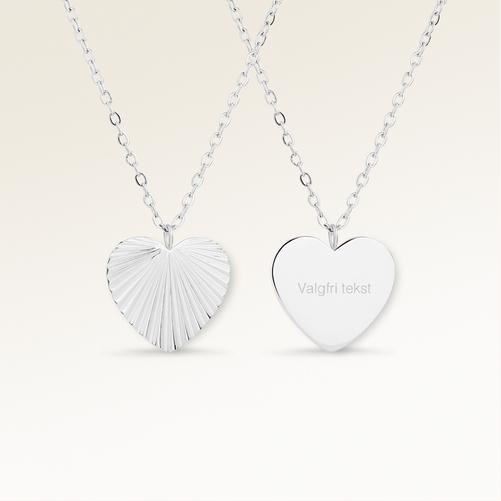Soleil Heart-Shaped Necklace - Engraving (Silver)