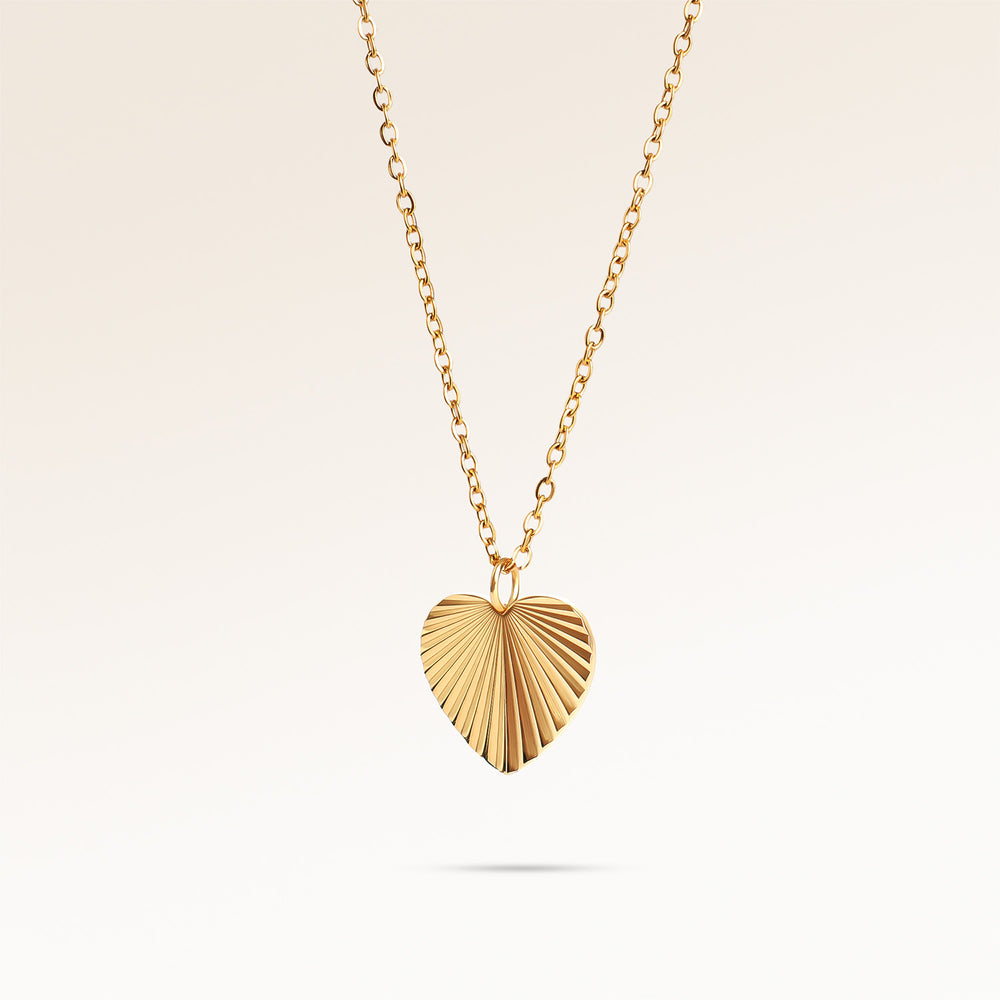 Soleil Heart-Shaped Necklace - Engraving (Gold)