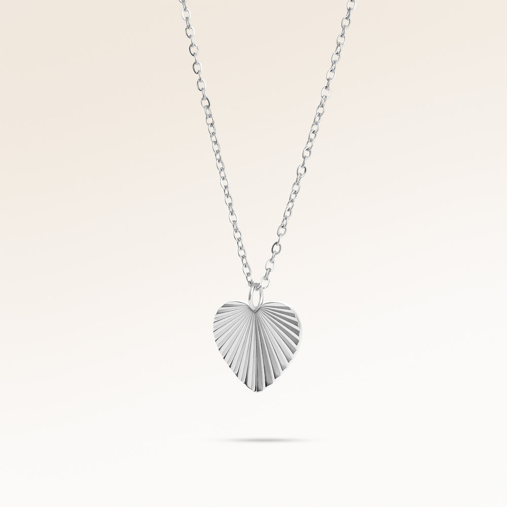 Collier Cœur Soleil – Gravure (Argent)