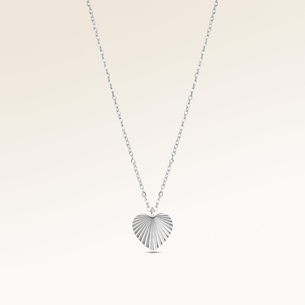 Collier Cœur Soleil – Gravure (Argent)