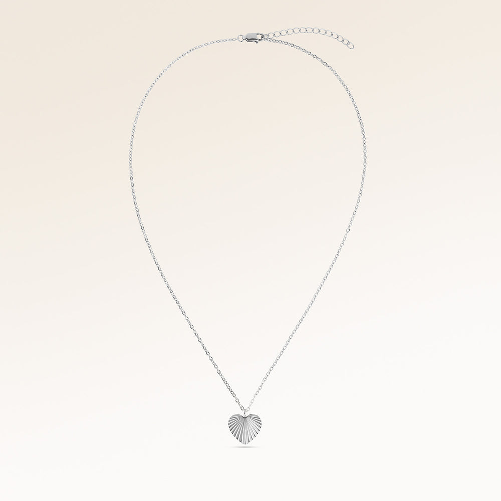 Collier Cœur Soleil – Gravure (Argent)