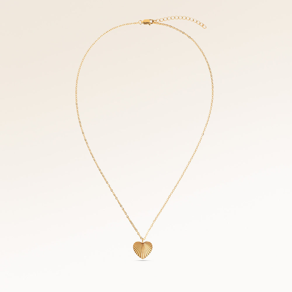 Soleil Heart-Shaped Necklace - Engraving (Gold)