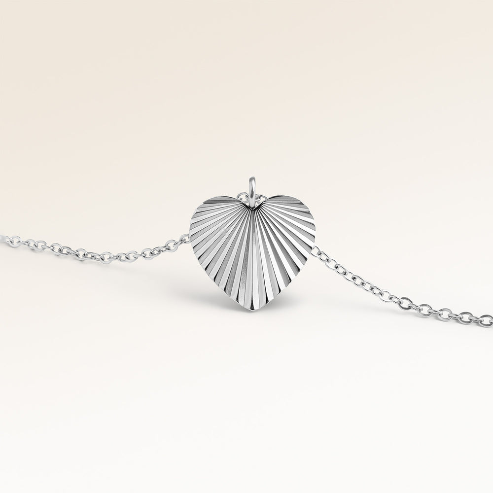 Collier Cœur Soleil – Gravure (Argent)