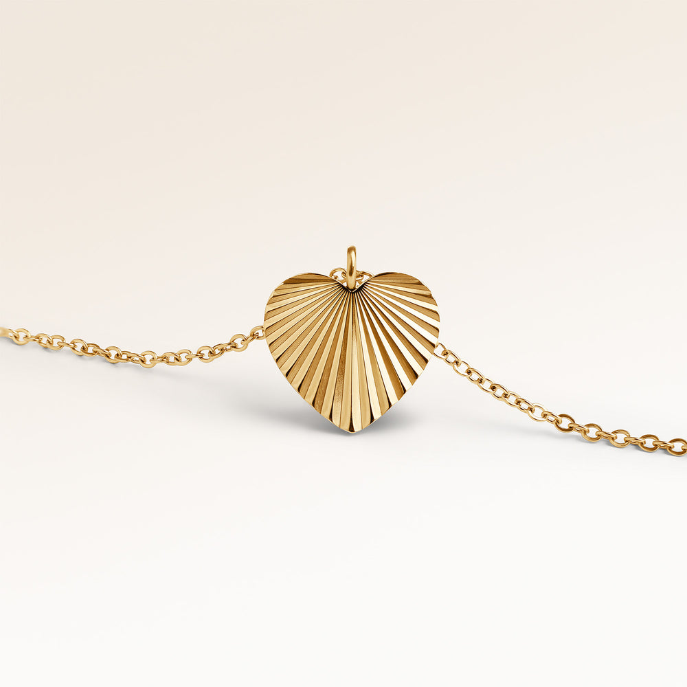 Collier Cœur Soleil – Gravure (Or)