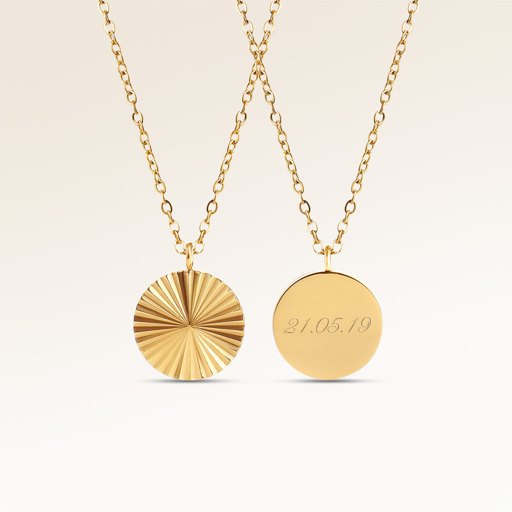 Soleil Heart-Shaped Necklace - Engraving (Gold)
