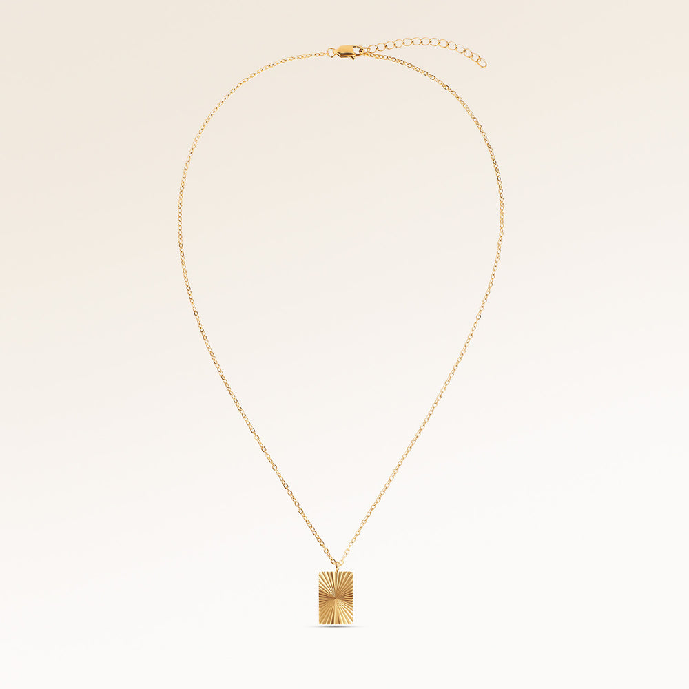 Collier Soleil Carré - Gravure (Or)