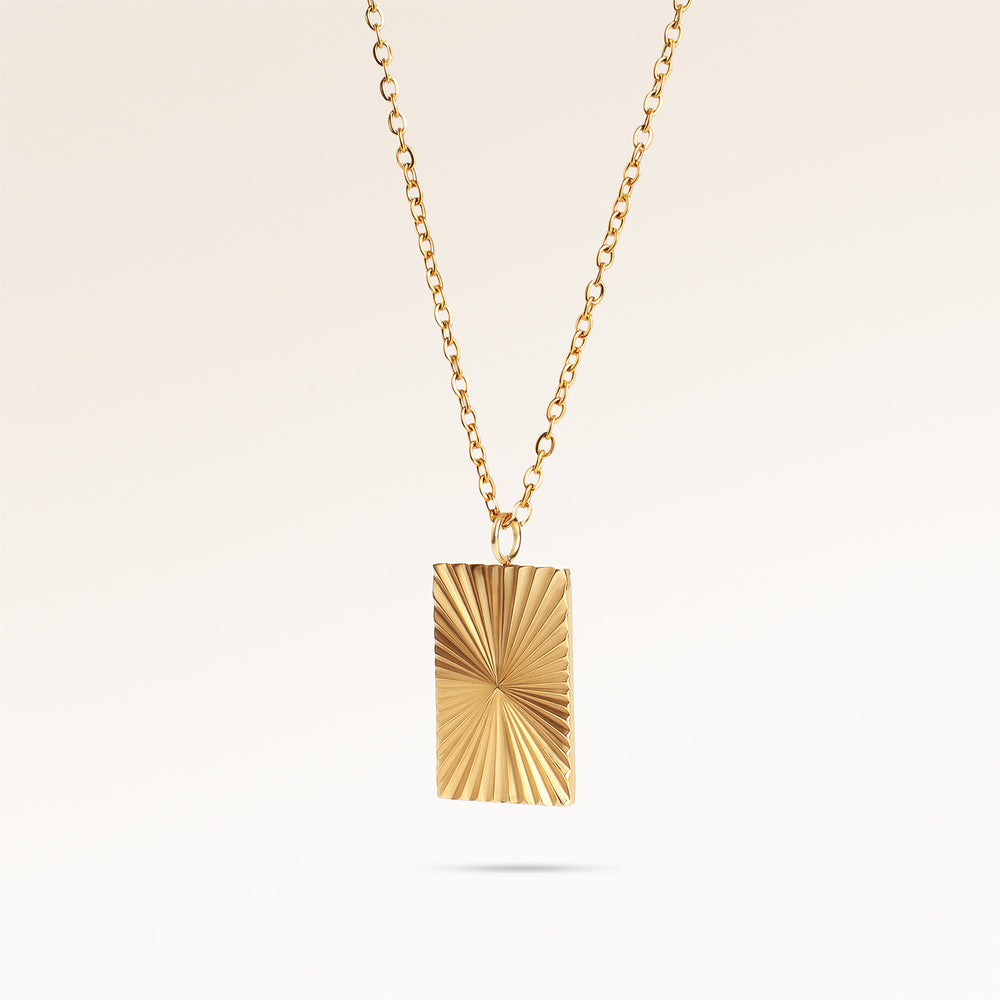 Collier Soleil Carré - Gravure (Or)