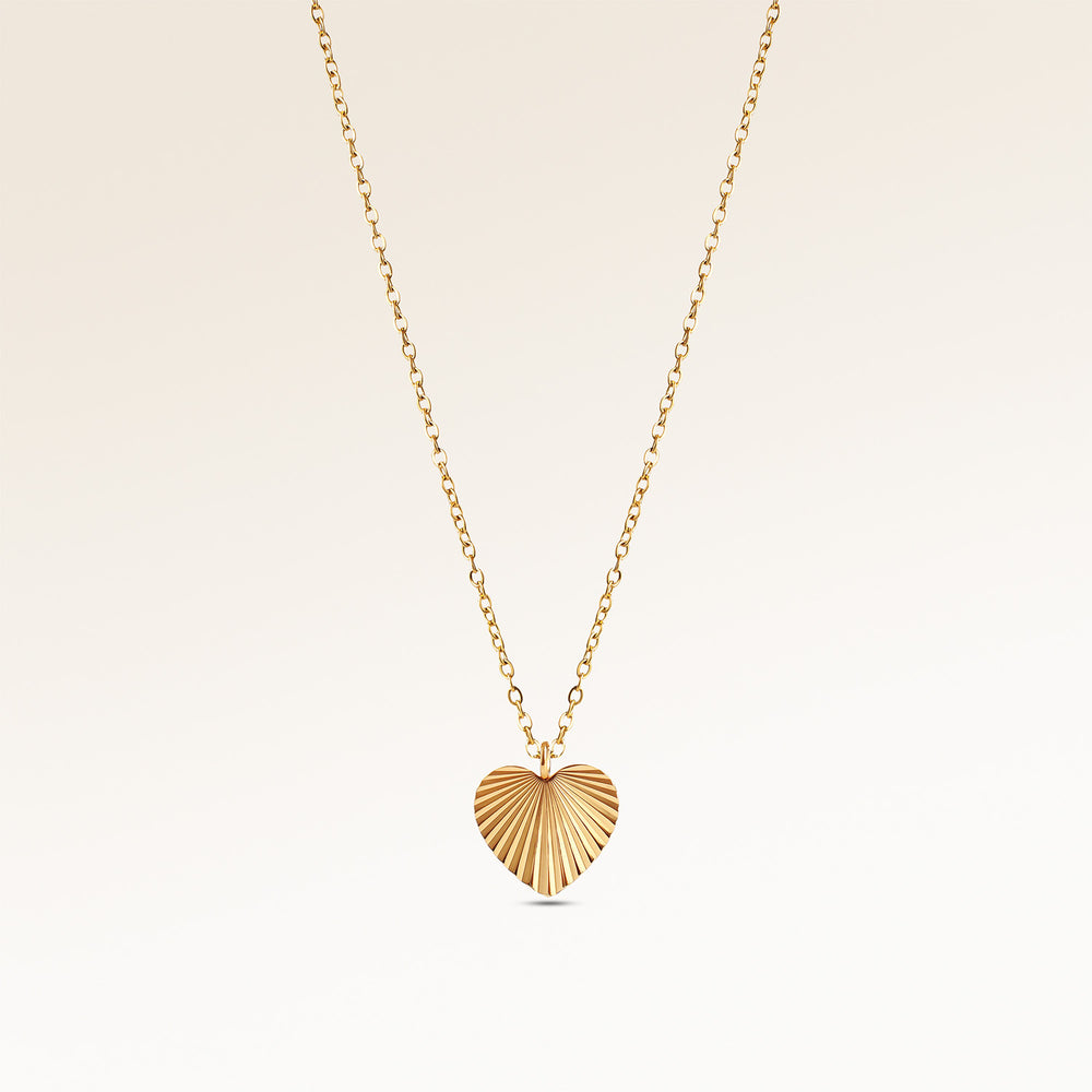 Soleil Heart-Shaped Necklace - Engraving (Gold)