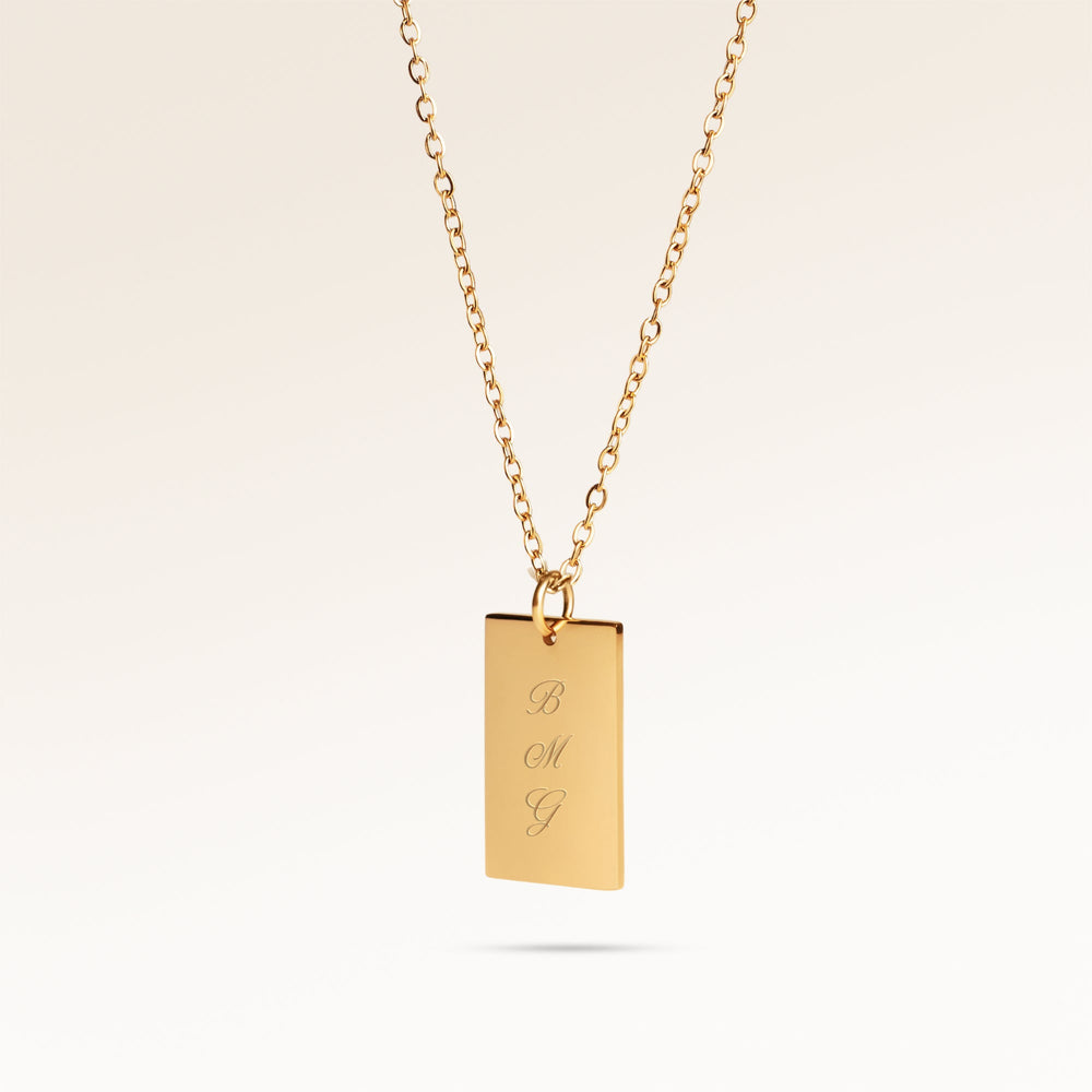 Carré Necklace - Engraving (Gold)